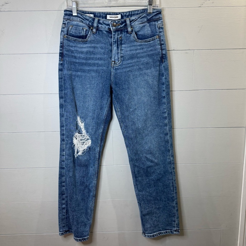 Vigoss Women's Frankie Slim Straight Leg Blue Jeans Size 26